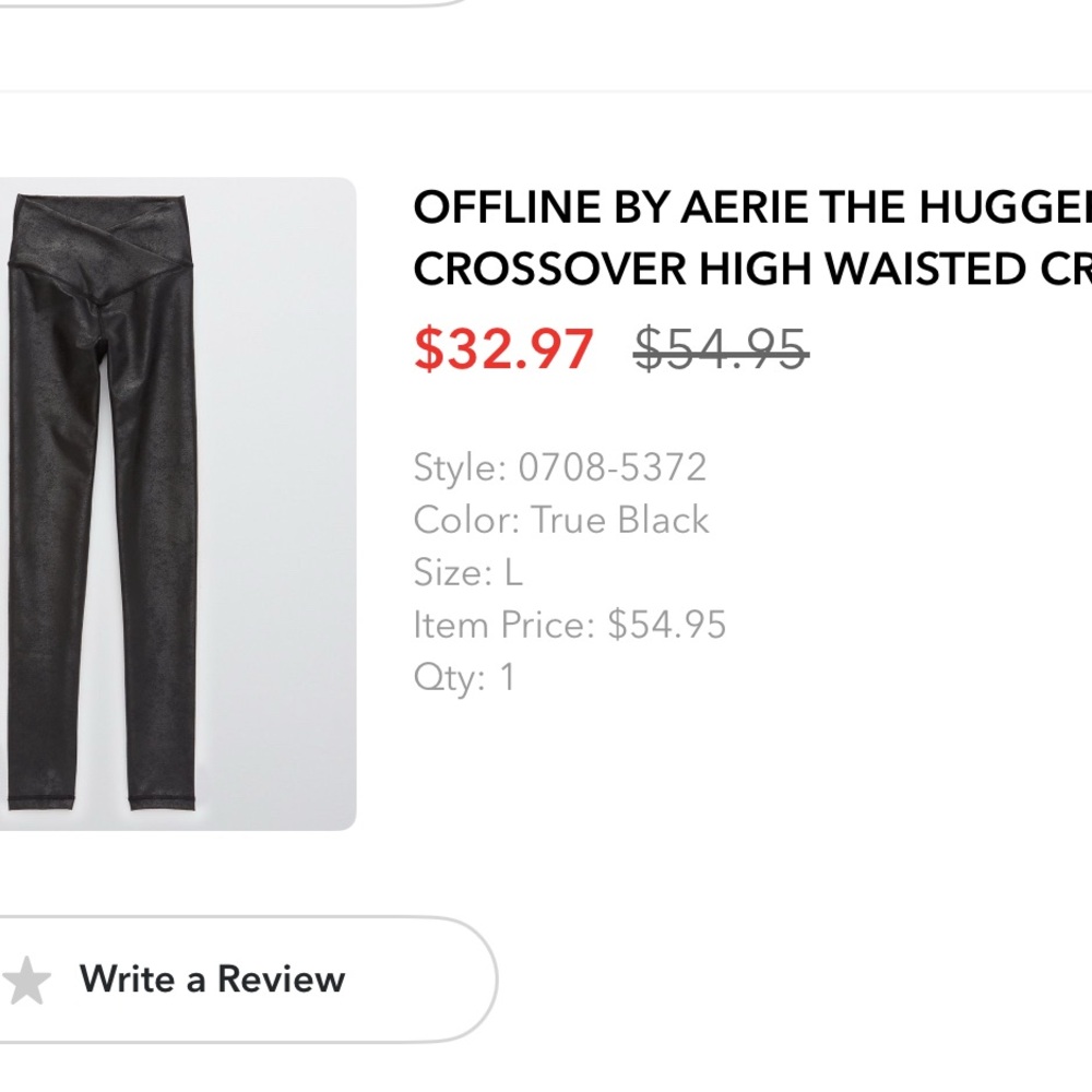 Aerie crossover faux leather leggings
